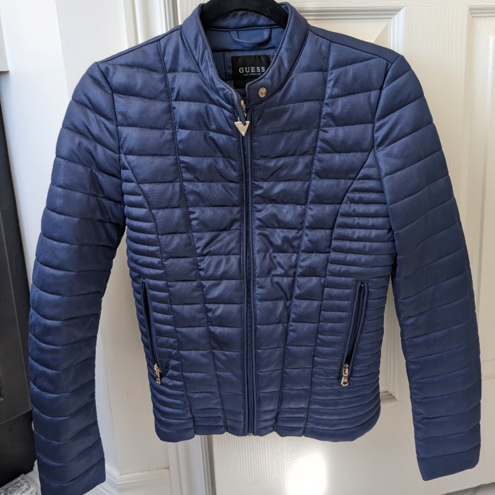 Guess Royal Blue Quilted Jacket